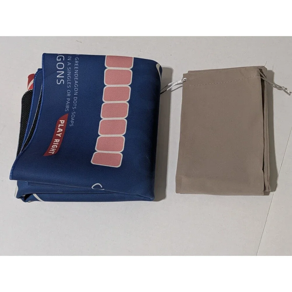 Mahjong Mat Neoprene Table Cover American Rules Charleston Blue 33x33 Open Box